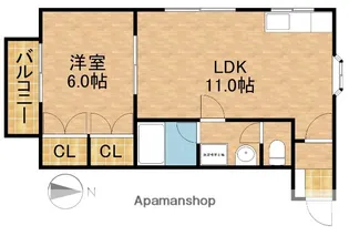 オレンジハウスA【2階】の間取り