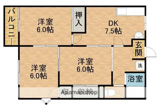 タウニィ西伝寺【103号室】の間取り