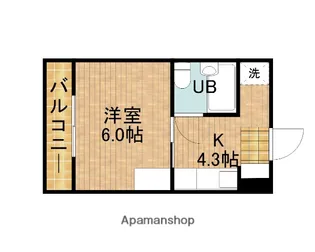 シングル18【202'号室】の間取り