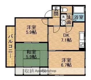 プレステージ中部ⅡC【2階】の間取り