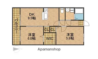 ル・コルビュジェⅡ【102号室】の間取り