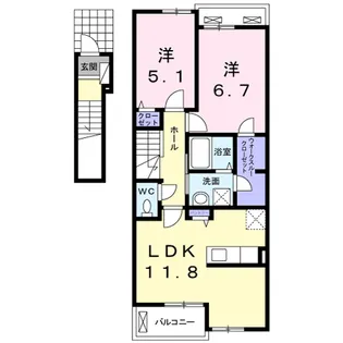 M’S GARDEN【2階】の間取り