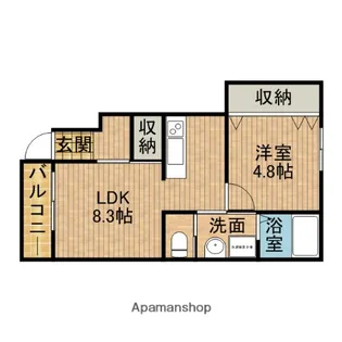 グラン・ブルーⅤ【102号室】の間取り