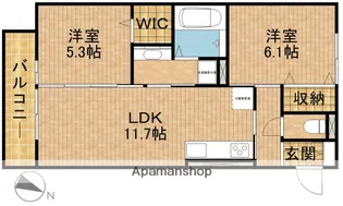 SUPREME見付 A棟【3階】の間取り