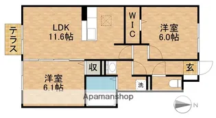 コンフィアンス−フェールC【1階】の間取り