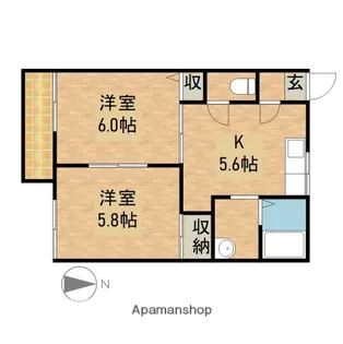 スカイハイツA【2階】の間取り