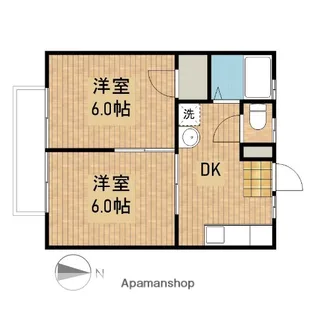 グレースB【203号室】の間取り
