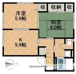 オーシャンヒルズI【2階】の間取り