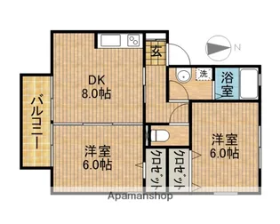 サンシャイン堀江Ⅲ【1階】の間取り