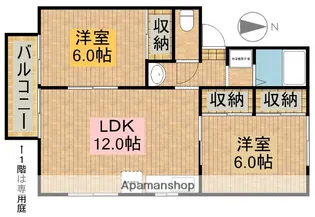 パインハイツA【201号室】の間取り