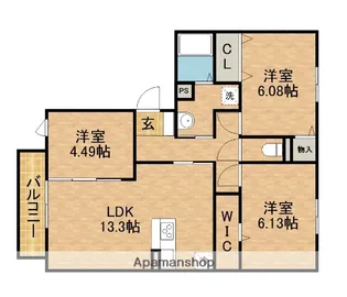 パストラル春岡C棟【2階】の間取り