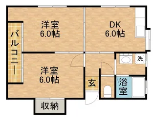 ホパトハウス材木町A【2階】の間取り
