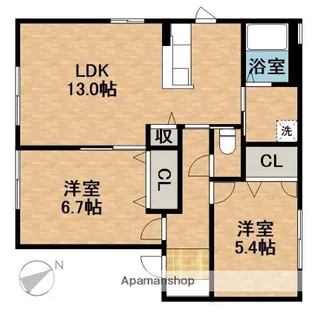 エミネントB【102号室】の間取り