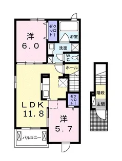 ジールB【2階】の間取り