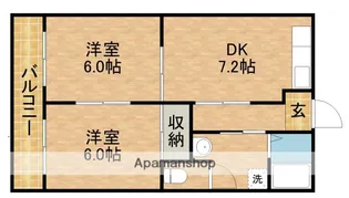 レクセル亀の甲【2階】の間取り