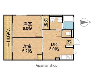 サンコートヴィラC【101号室】の間取り