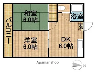 パピネス本町A【1階】の間取り
