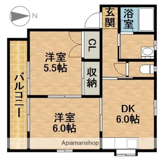 ビラ・コスモス【1階】の間取り