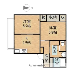 ブリーズ柳B【2階】の間取り
