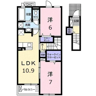 メゾン シュシュA【2階】の間取り