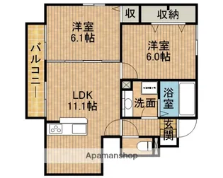 ウィット赤塚橋B棟【1階】の間取り