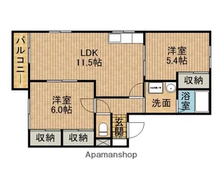 ベルヴィルQ A【2階】の間取り