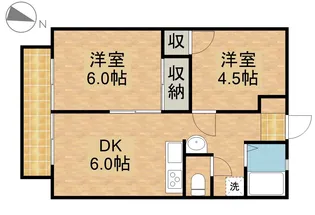 谷上パナハイツA【1階】の間取り