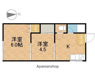 スズキアパート西棟【1階】の間取り