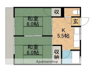 コーポ米津【102号室】の間取り