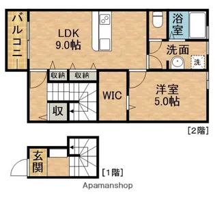 LOTUS長谷【203号室】の間取り