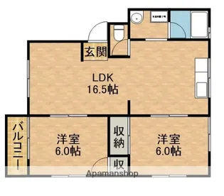 ヴィラルバ・エフA【4号室】の間取り