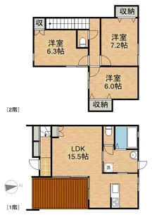 静岡県浜松市中央区入野町【テラスハウス】の間取り