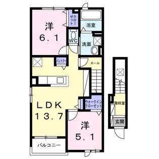 アヴァンスパレイル【2階】の間取り