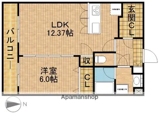 静岡県浜松市中央区上浅田2丁目【マンション】の間取り