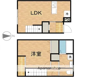 静岡県袋井市山科【テラスハウス】の間取り
