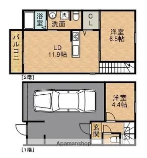 LA VIE GAREGE舞阪【C号室】の間取り