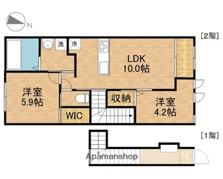 シェルル・スターテラス中瀬(仮)【2階】の間取り