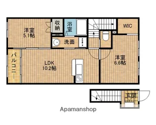 藤枝市田沼アパート【2階】の間取り