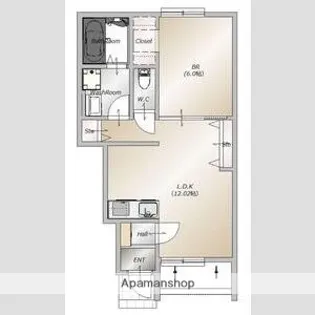 AFC RESIDENCE 和田町【1階】の間取り