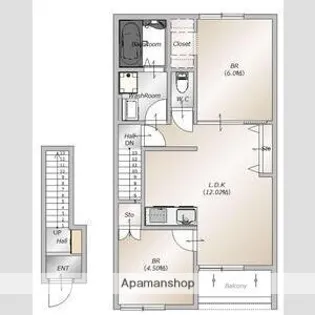 AFC RESIDENCE 和田町【2階】の間取り