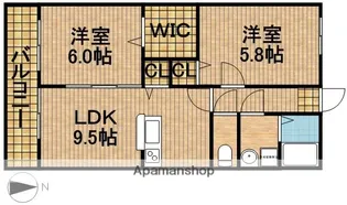 ブランドール【102号室】の間取り