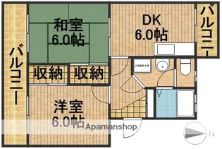 メゾン瓜内B【1階】の間取り