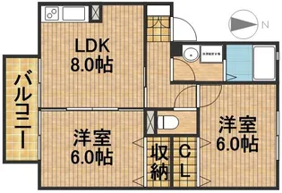グランシャリオⅢ【2階】の間取り