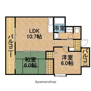 ヴィルヌーブ【3階】の間取り