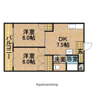 シャトレ牧之原【1B号室】の間取り