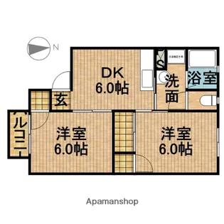 セジュールヴェルドミールA【2階】の間取り