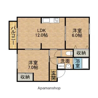 コーポラス港B【2階】の間取り