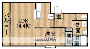 ベストN新貝【102号室】の間取り