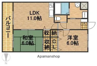 ケイパレスⅡ【2階】の間取り