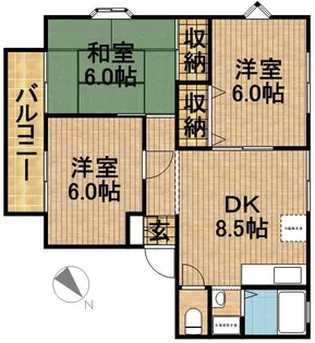 サンビレッジエリカA【2階】の間取り